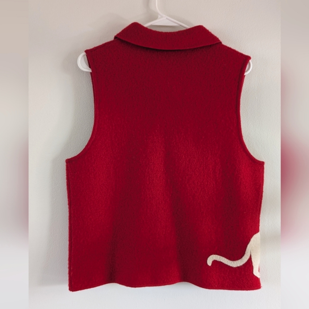 Wool Cat Appliqué Vest Women's M - Picture 2 of 3